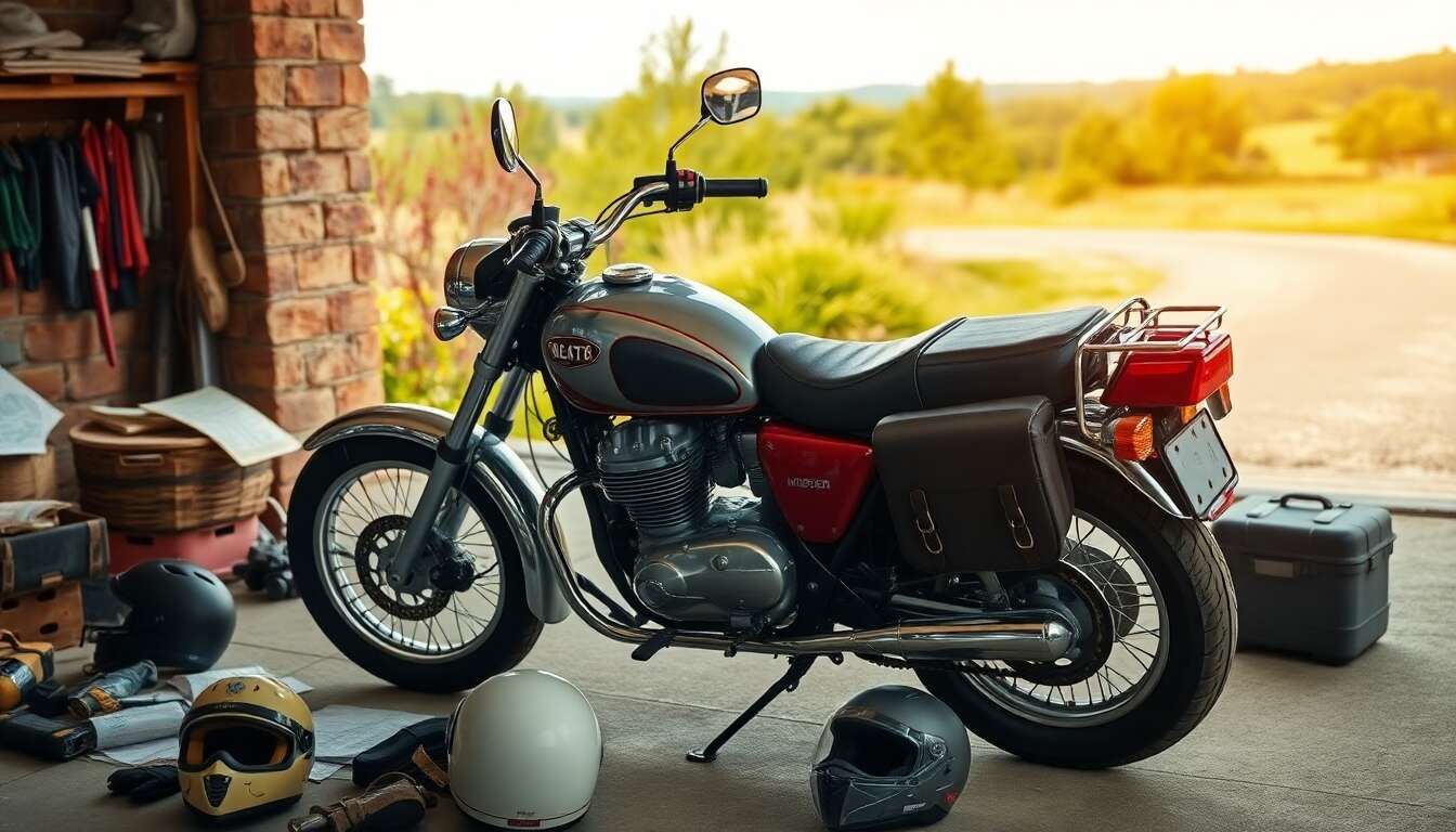 Pr&eacute;paration de la moto avant le d&eacute;part