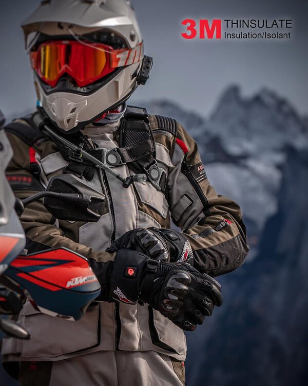 Gants Chauffants Moto Homme Hiver 2024 Upgrade 3000 mAh Batterie Rechargeable Gant Moto Homologué Imperméables Chauds à Écran Tactile Gants Chauffants Électriques pour Cyclisme Ski Randonnée Noir XL