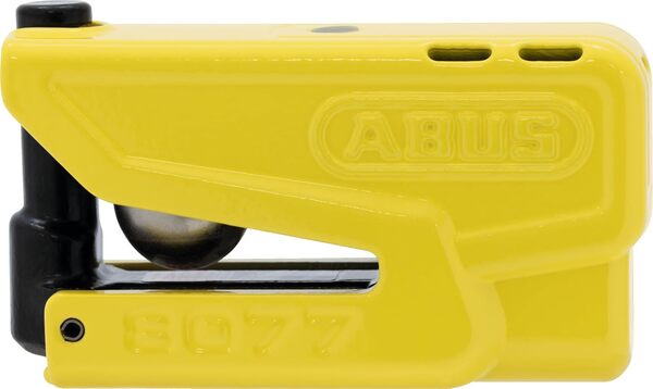 ABUS Antivol à disque Granit Detecto XPlus 8077 2.0 jaune avec chaîne 12KS Black Loop - Combinaison antivol moto avec alarme et chaîne en acier de 12 mm d'épaisseur - Accessoire moto