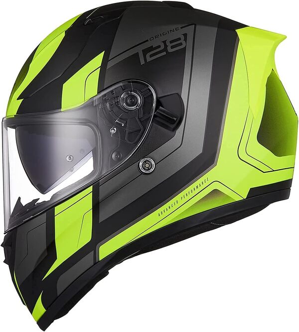 ORIGINE Casque de Moto intégral homologué ECE avec visière (Advanced Fluo Yellow-blk Matt,M)