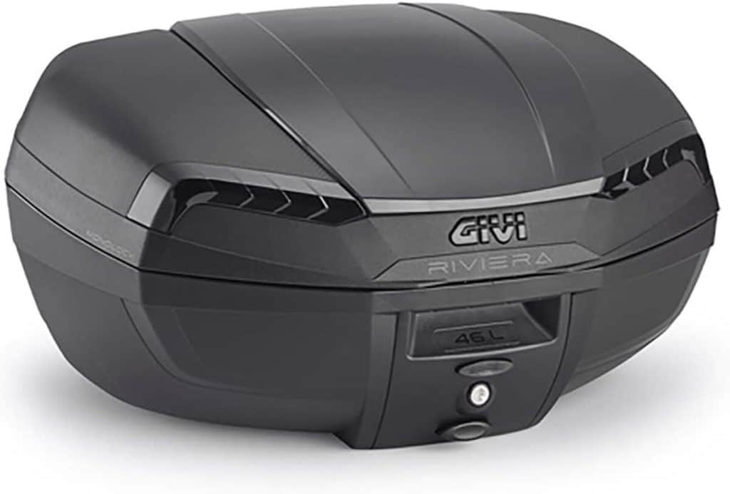 Test du top case Givi E46 Riviera Black Edition
