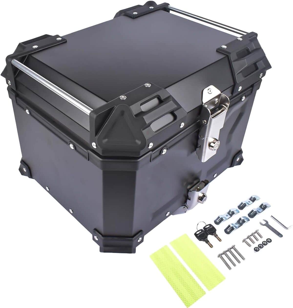 Test du top case moto Glossy Auto Parts 45L en aluminium étanche