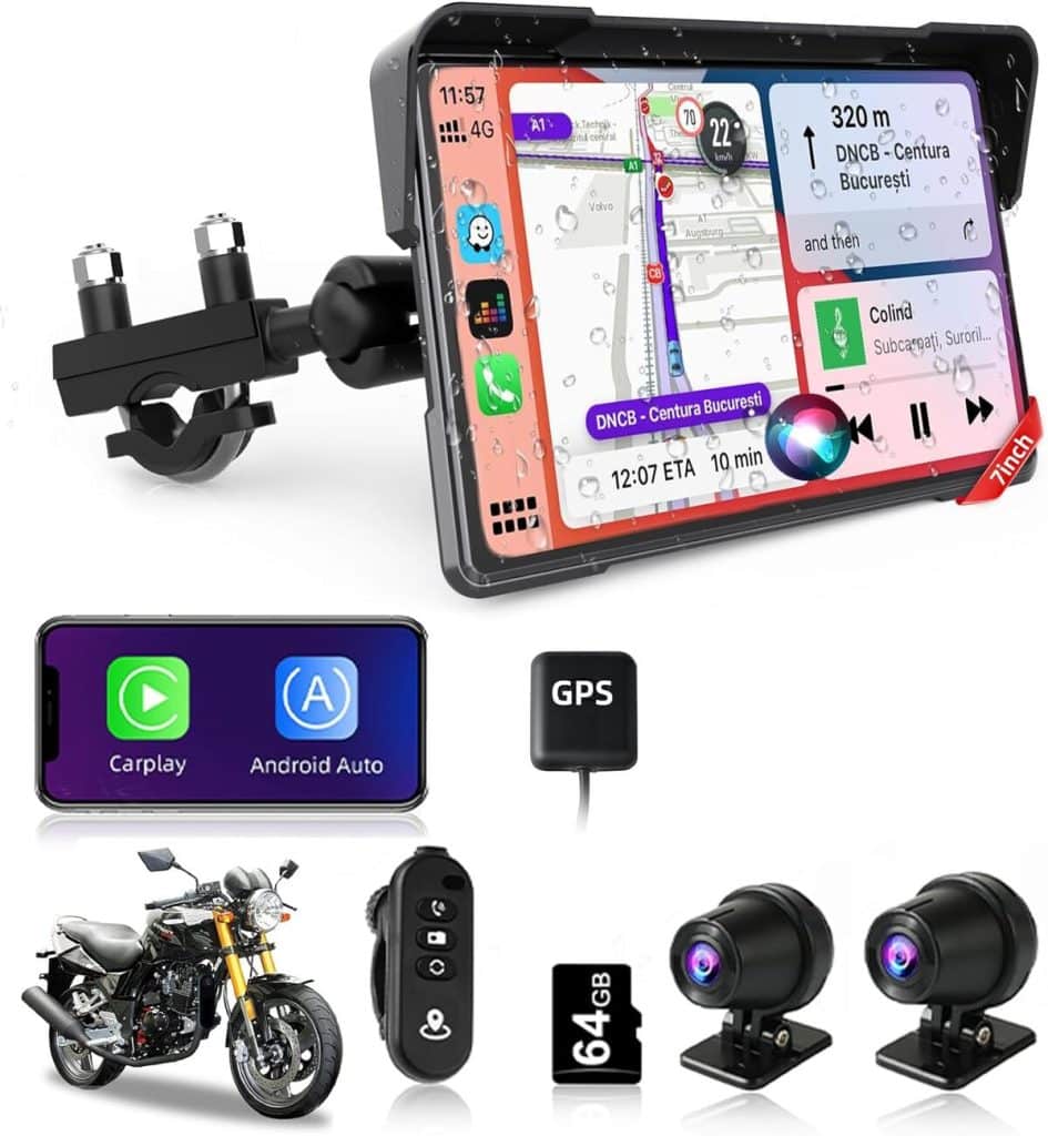 Test : gPS sans fil moto Carplay 7" avec Apple et Android