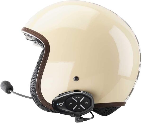 Interphone Link - Un Paquet - Système de Communication Moto Bluetooth, Jusqu'à 2 Riders, Portée 300 MT, Contrôle du Bruit, Jusqu'à 20 Heures, Radio FM, MP3, GPS, IP67, Universal