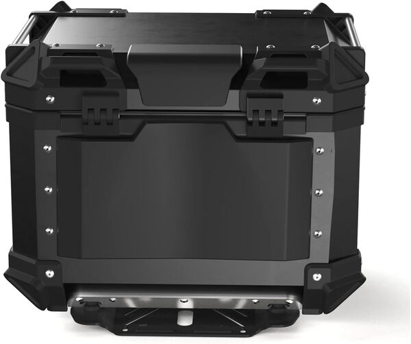 Top Case 45L 55L 65L 80L 100L Coffre pour Moto en Aluminium, Scooter Universel Topcase Valise Très Résistant, Top Box pour Scooter, Moto, Mobylette, Quad, avec Verrouillage De Sécurité (Color : Black