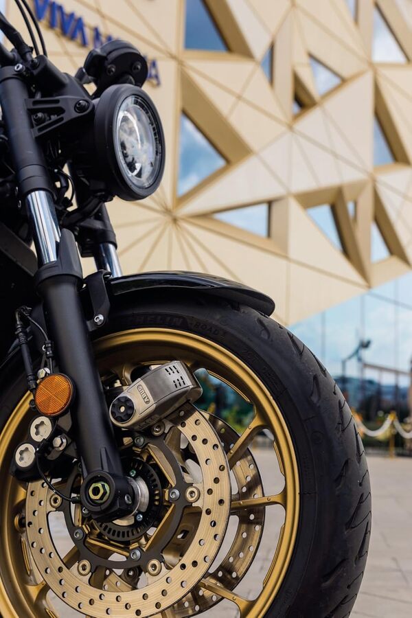 ABUS Combinaison serrure-chaîne Granit Detecto XPlus™ 8008/12KS120 - Antivol pour moto avec fonction alarme - Niveau de sécurité 20, noir