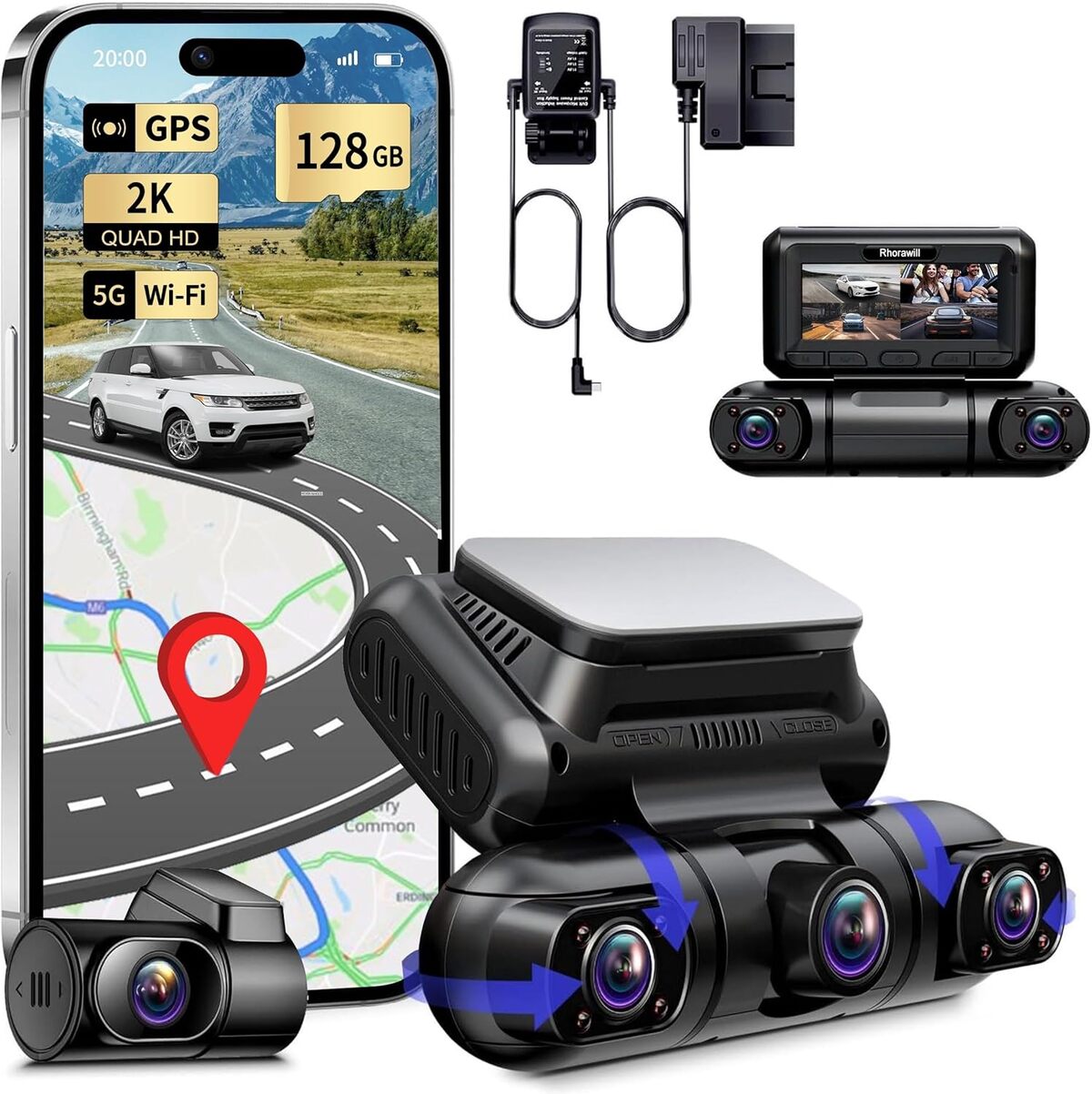 Test de la dashcam Rhorawill 360° avec kit hardwire et GPS