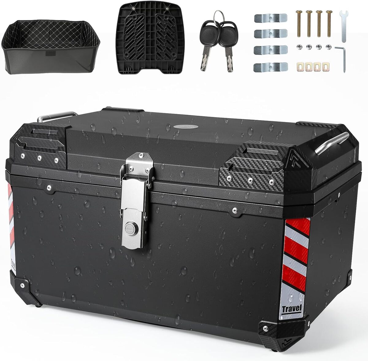 Test du top case moto 68L B : coffre étanche et sécurisé