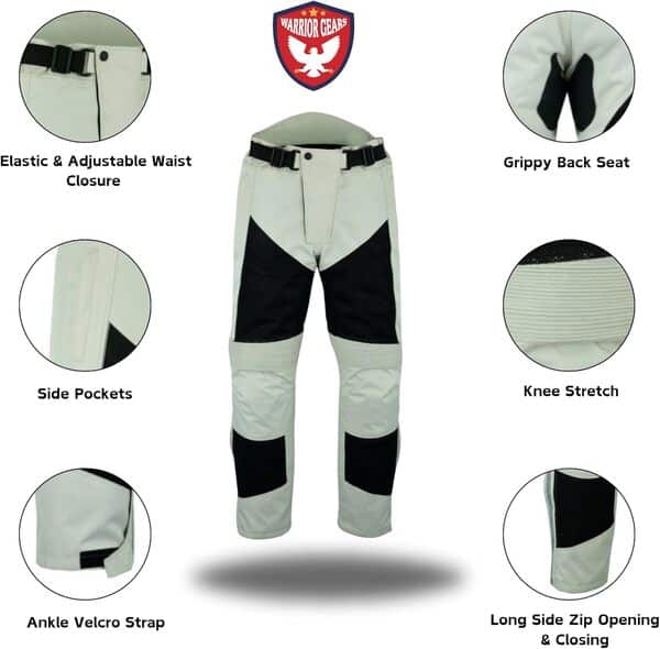Pantalon de Moto pour Homme Air Mesh et Cordura 600D Pantalon de Moto blindé de Protection CE avec Doublure en Maille et imperméable Respirant