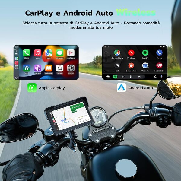 LAMTTO Carplay et Android Auto sans Fil pour Moto, 7