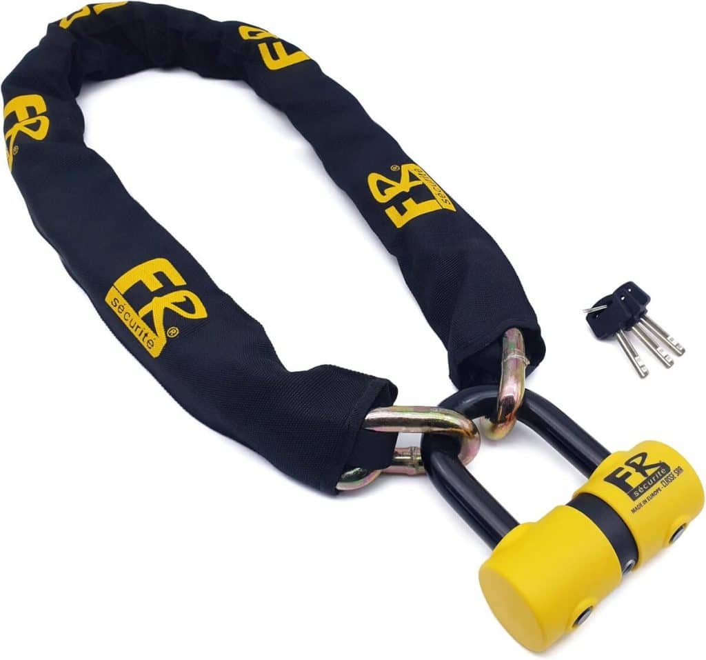 Test de la sécurité renforcée avec l'antivol FR50120 moto et mini U ø13.5