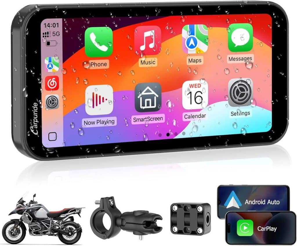 Test : écran Carpuride W603 CarPlay sans fil pour moto