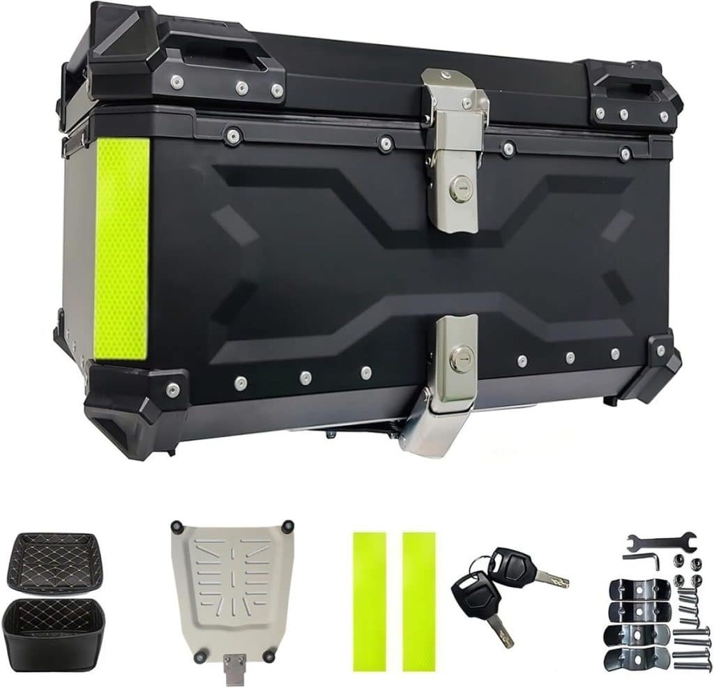 Test top case moto aluminium 65L noir