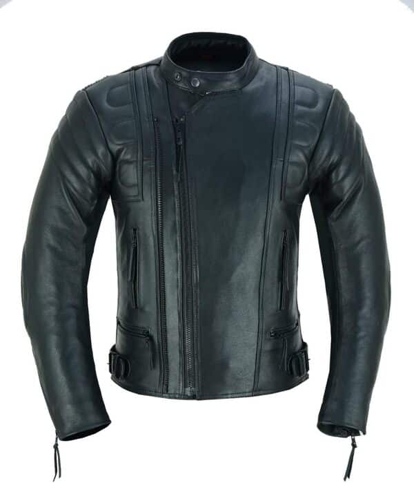 Blouson de moto en cuir blindé CE pour homme MBJ-08A