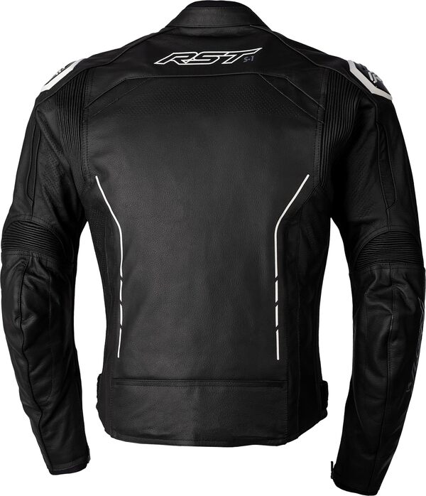 RST S1 Ce Mens Leather Jacket Black/Black/White Leather Jacket Homme (lot de 1)