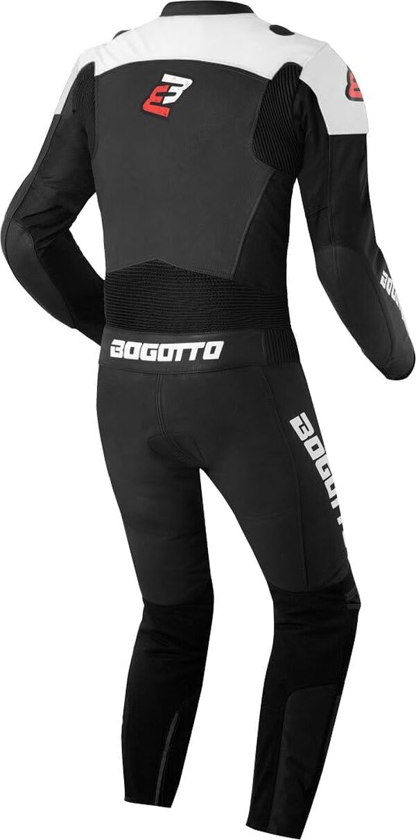 Bogotto Losail Combinaison en cuir de moto wo Piece, noir/blanc, 48