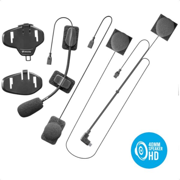 Interphone Sport HD – Double de Casque de Moto avec écouteurs HD HiFi 40, 4 Motards, Distance 1 km, autonomie 20 Heures – Veille 1 000 Heures, TFT, GPS, imperméable, Universel modèle 2024