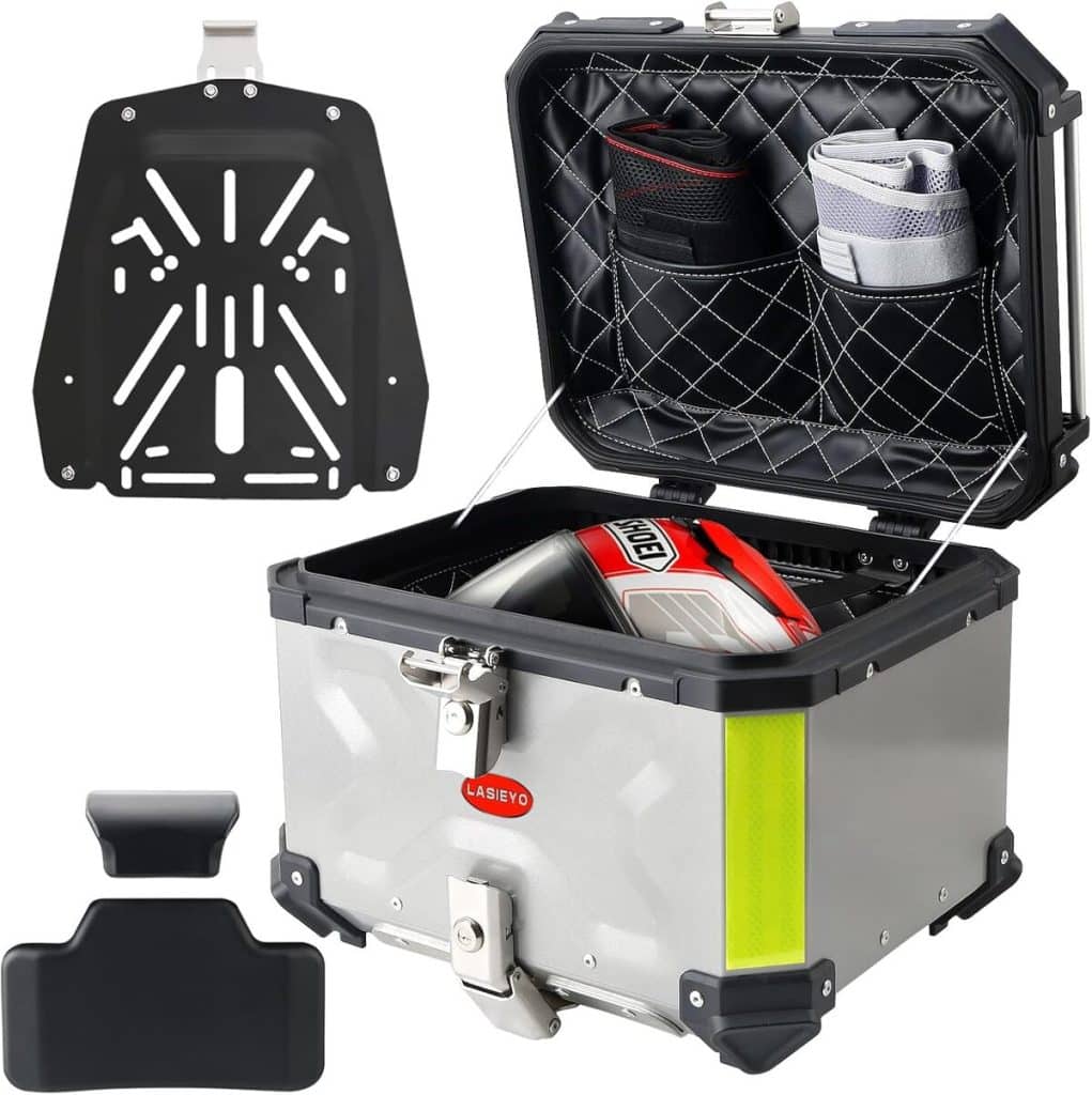 Test du top case LASIEYO 45L : sécurité et étanchéité pour vos voyages en moto