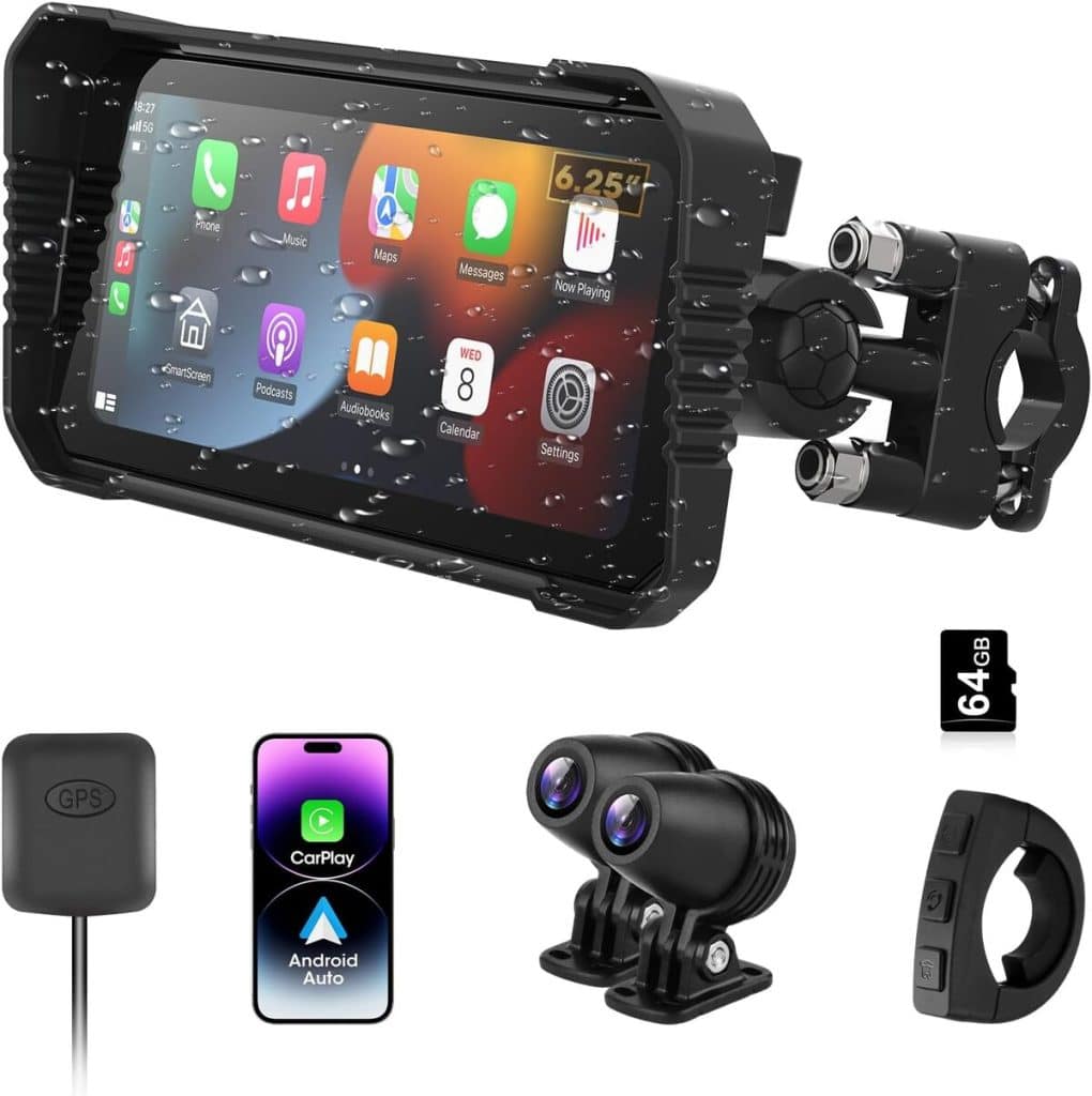 Test Vtopek CarPlay Moto : dashcam 6, 25 pouces 4K avec commande vocale Siri