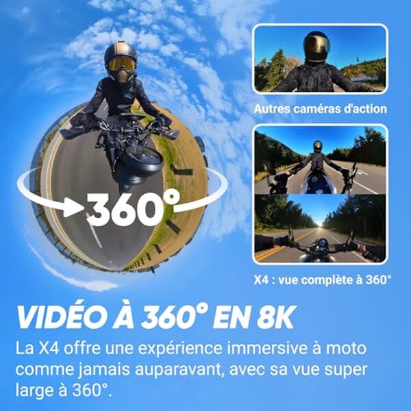 Découvrez notre test complet de la caméra 360° Insta360 X4 adaptée pour vos aventures en moto : performance et innovation au rendez-vous