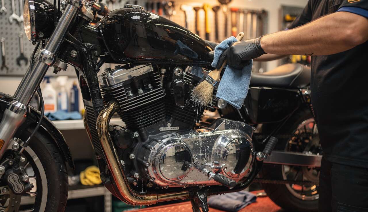 Nettoyer les zones sensibles de la moto