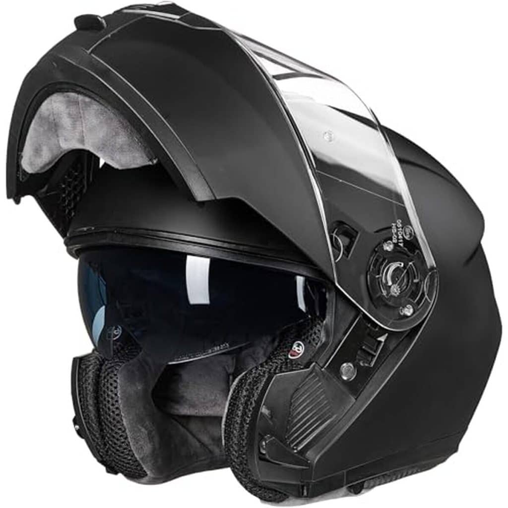 Test : casque moto modulable ECE22.06 Modèle 159 noir mat