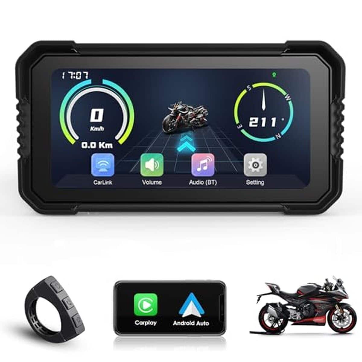 Test : écran CarPlay KooDux 6, 25 pouces étanche pour moto
