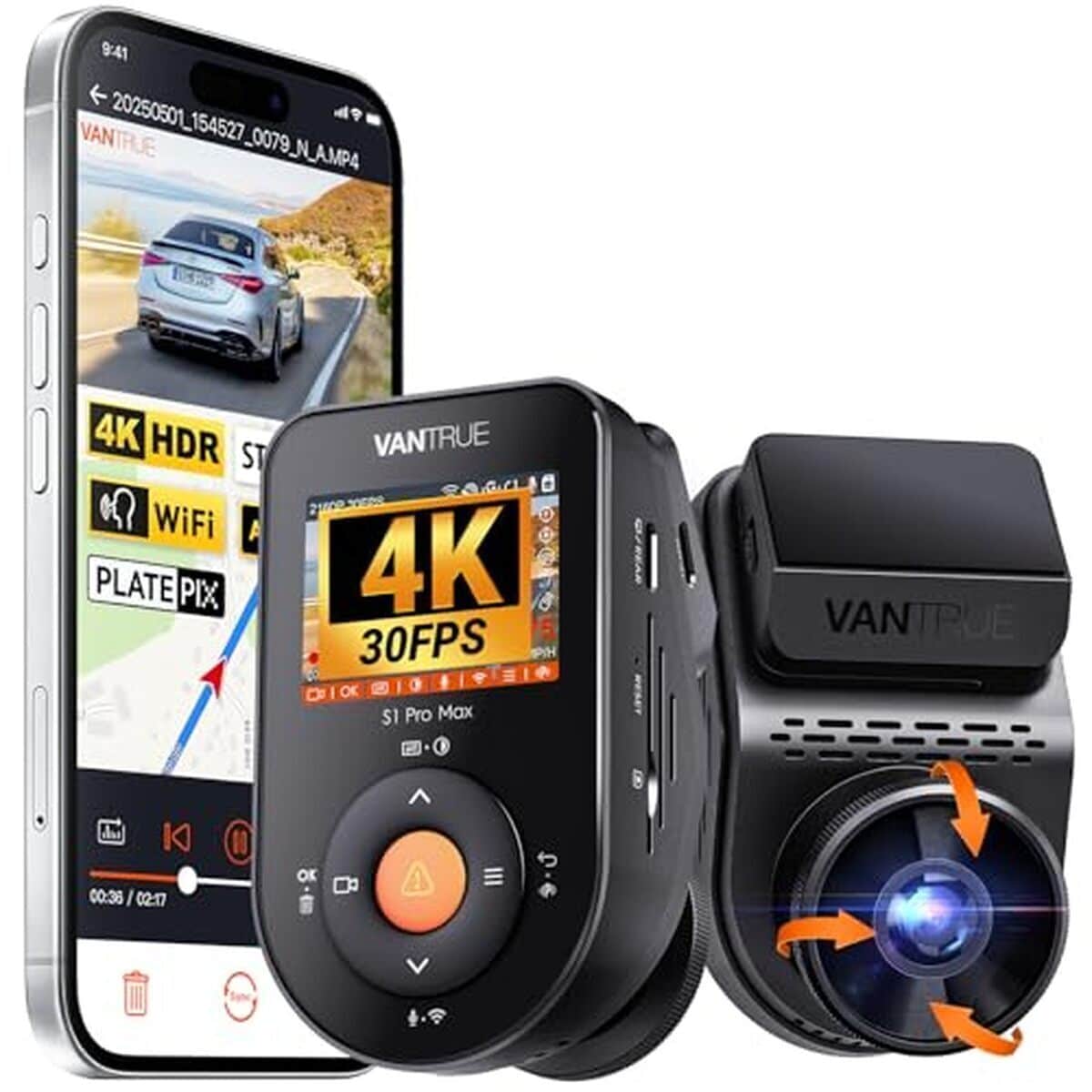 Test : vantrue Dashcam S1 Pro Max 4K, vision avant et GPS intégrés