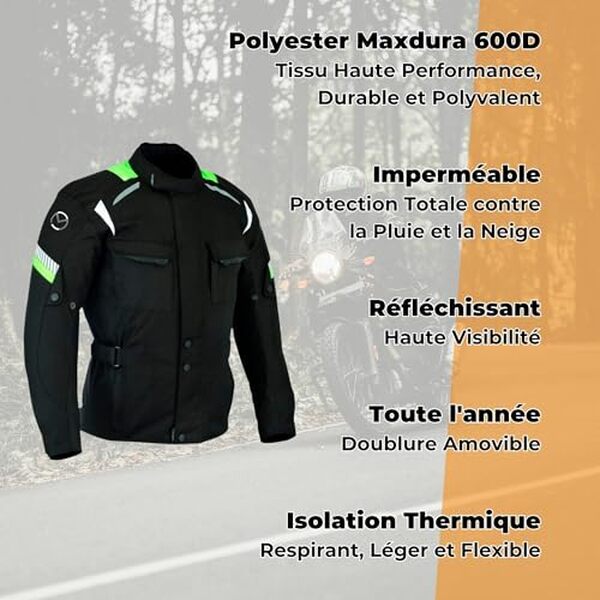 Découvrez notre avis sur la veste moto homme 4 saisons alliant imperméabilité et respirabilité pour un confort optimal toute l'année.