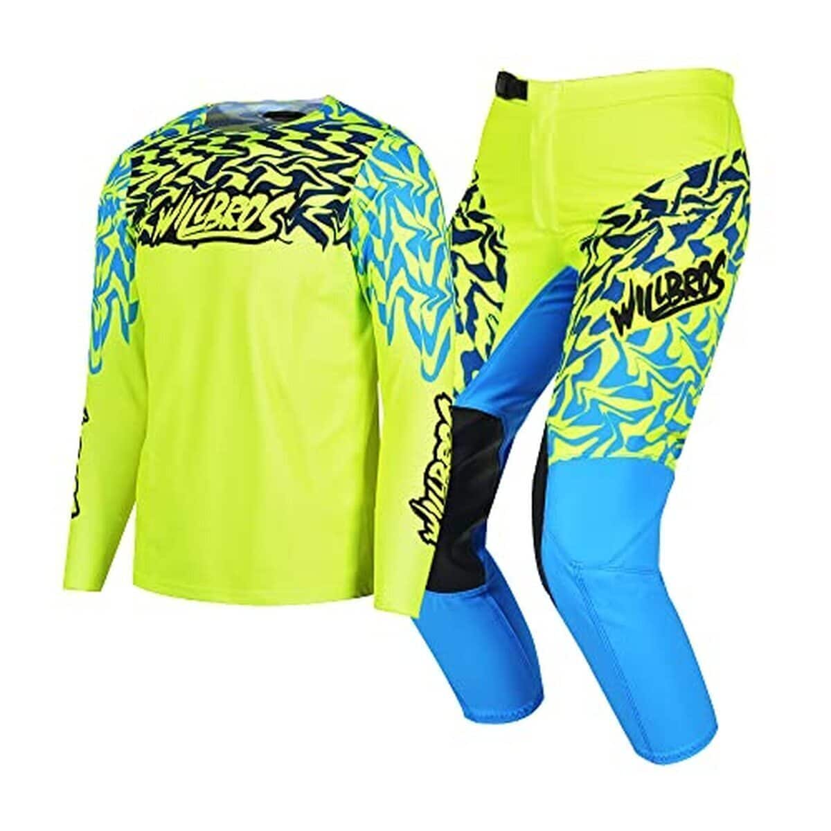 Test : ensemble motocross Willbros Jeunesse vert/bleu