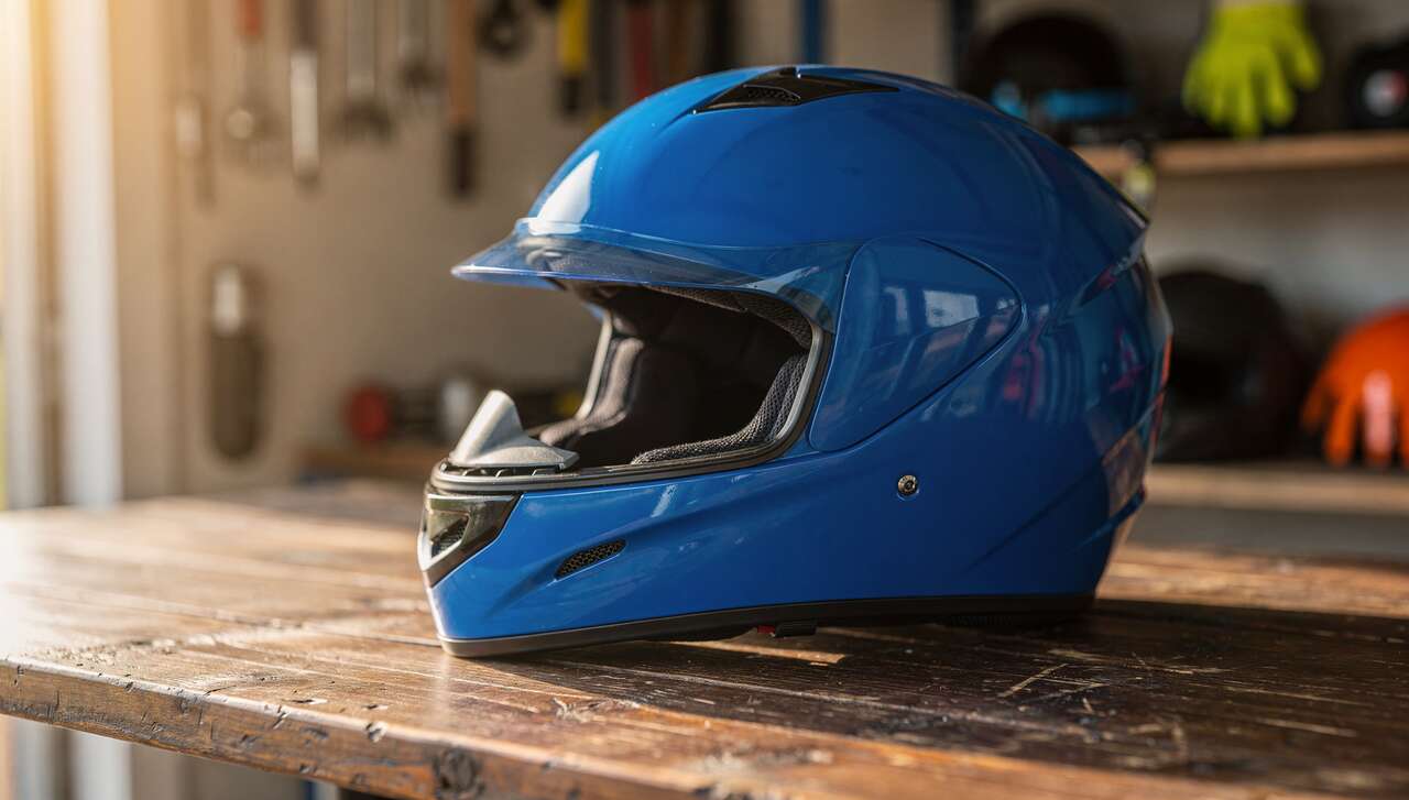 Les atouts style d'un casque moto bleu