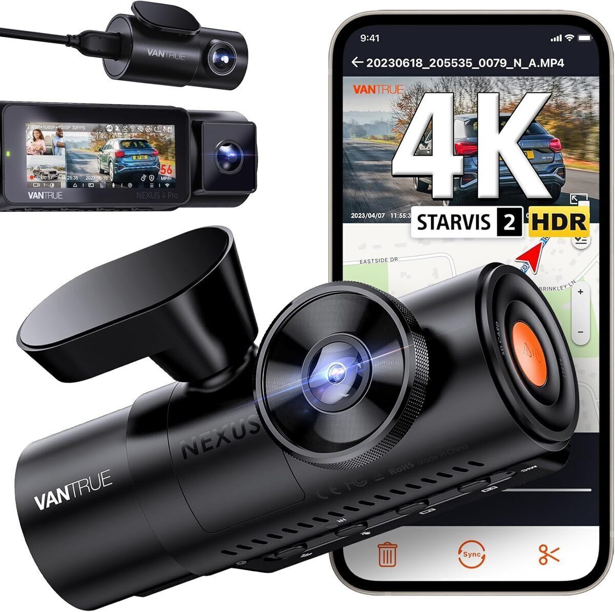 Test de la dashcam Vantrue N4 Pro 360 degrés 4K