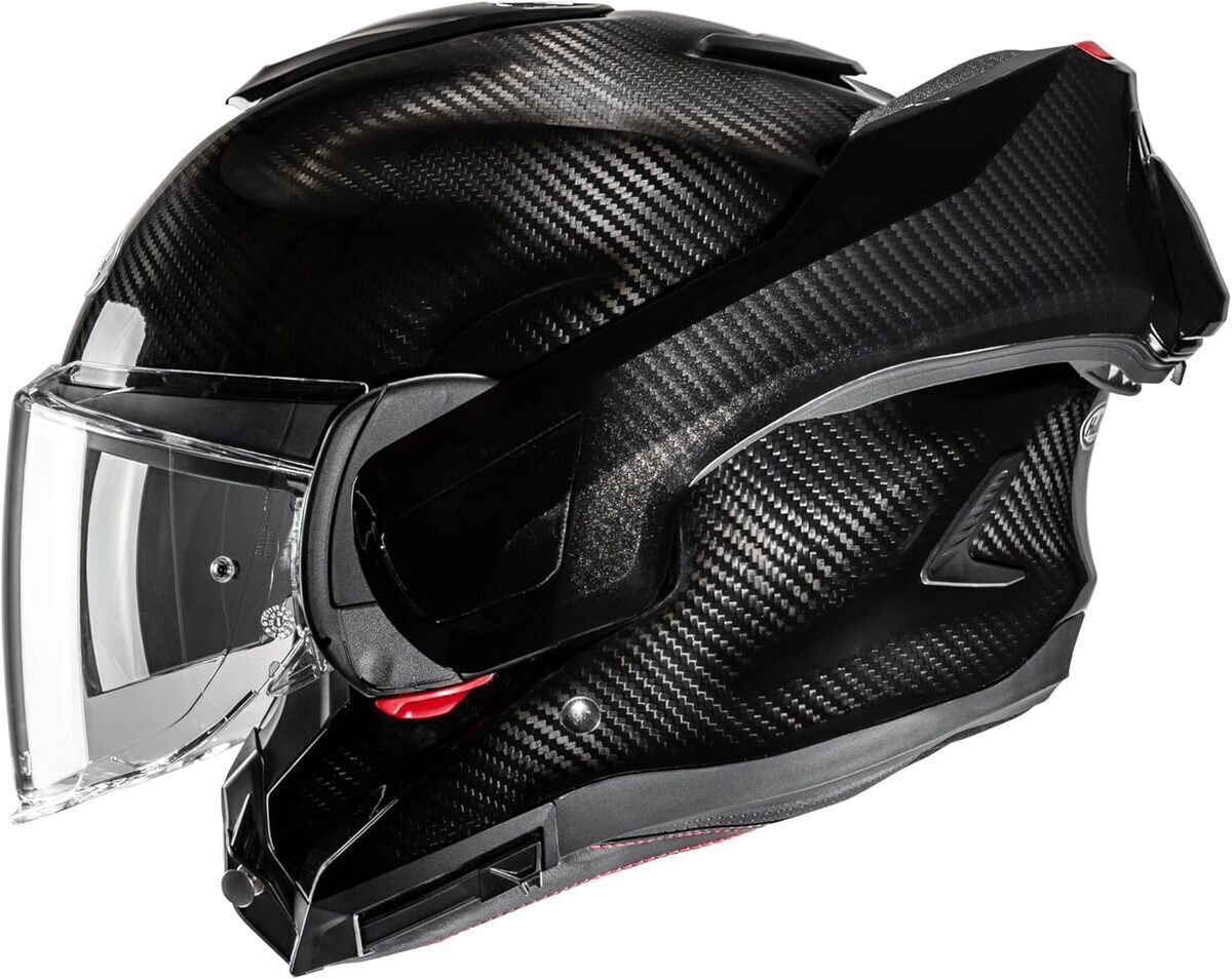 Test du casque moto modulable HJC F100 Carbon Black