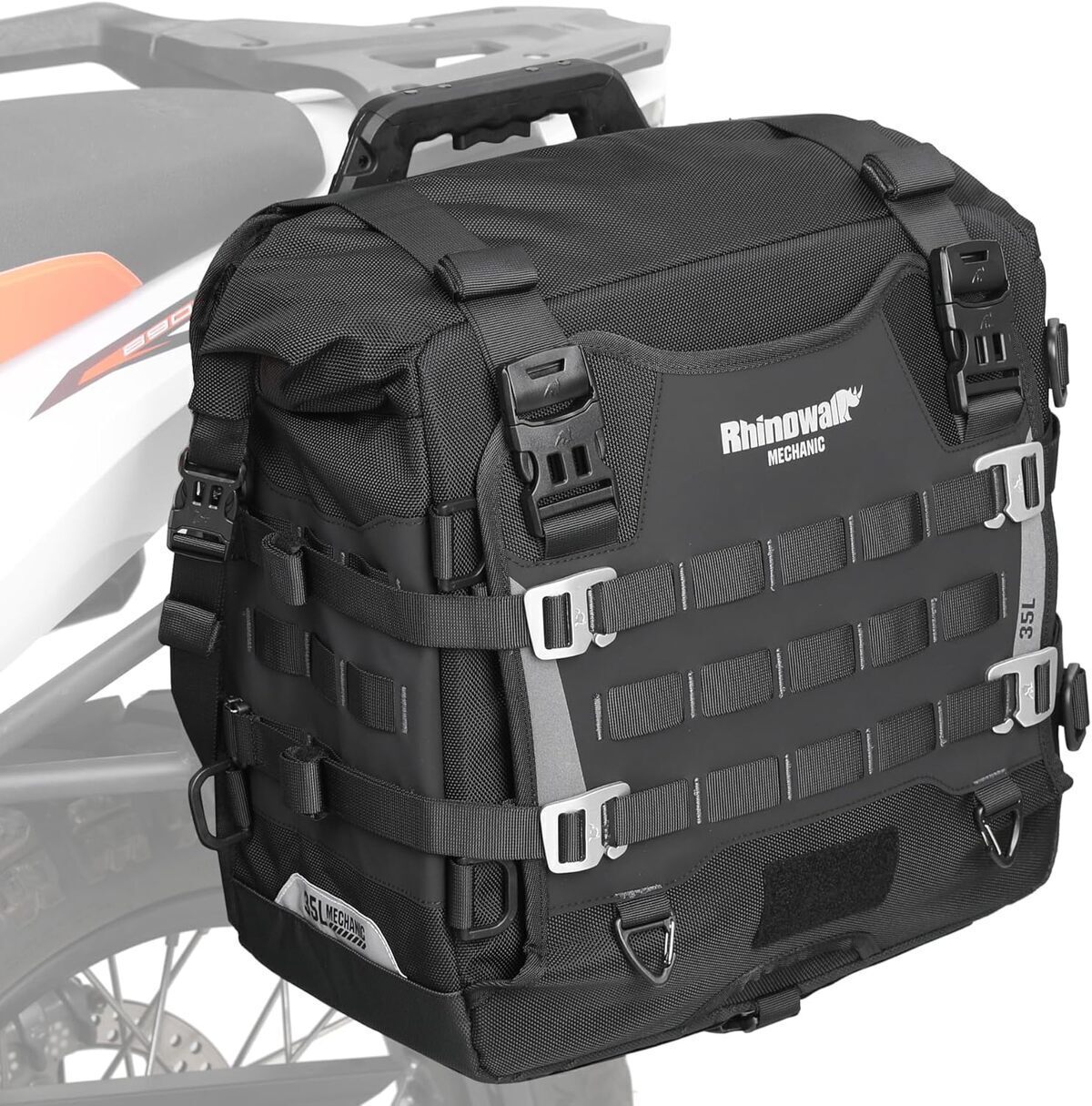 Test du sac de selle moto Rhinowalk : étanche et pratique, 35 l