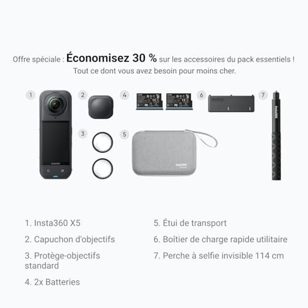 Découvrez notre test détaillé de l'Insta360 X5, la caméra 360 8K la plus performante du marché. Spécifications, qualité vidéo et polyvalence analysées. 