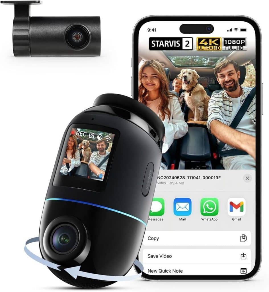 Test : dashcam 70mai Omni 4K, rotation 360° et détection AI