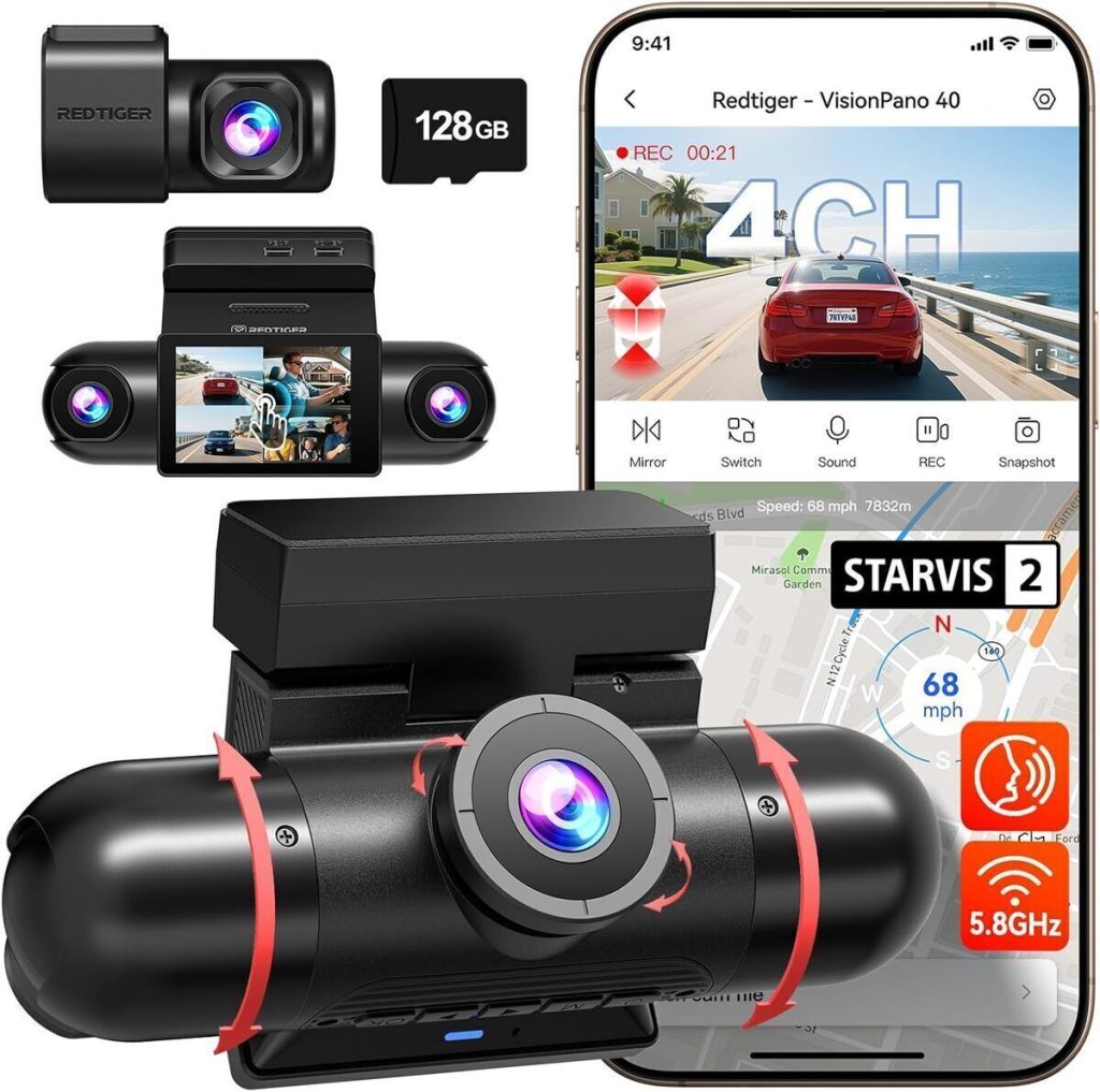 Test : dashcam REDTIGER VP40 à 360° pour voiture