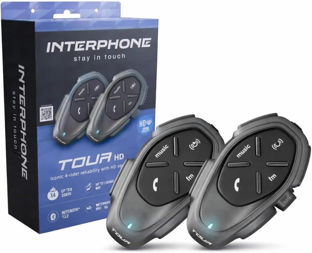 Test de l'interphone Tour HD : double casque moto étanche et autonomie 25h