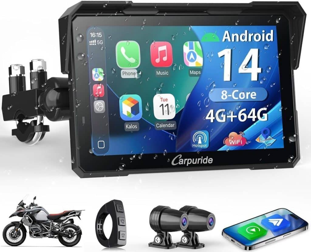 Test du Carpuride W702 Plus : écran moto étanche avec double caméra