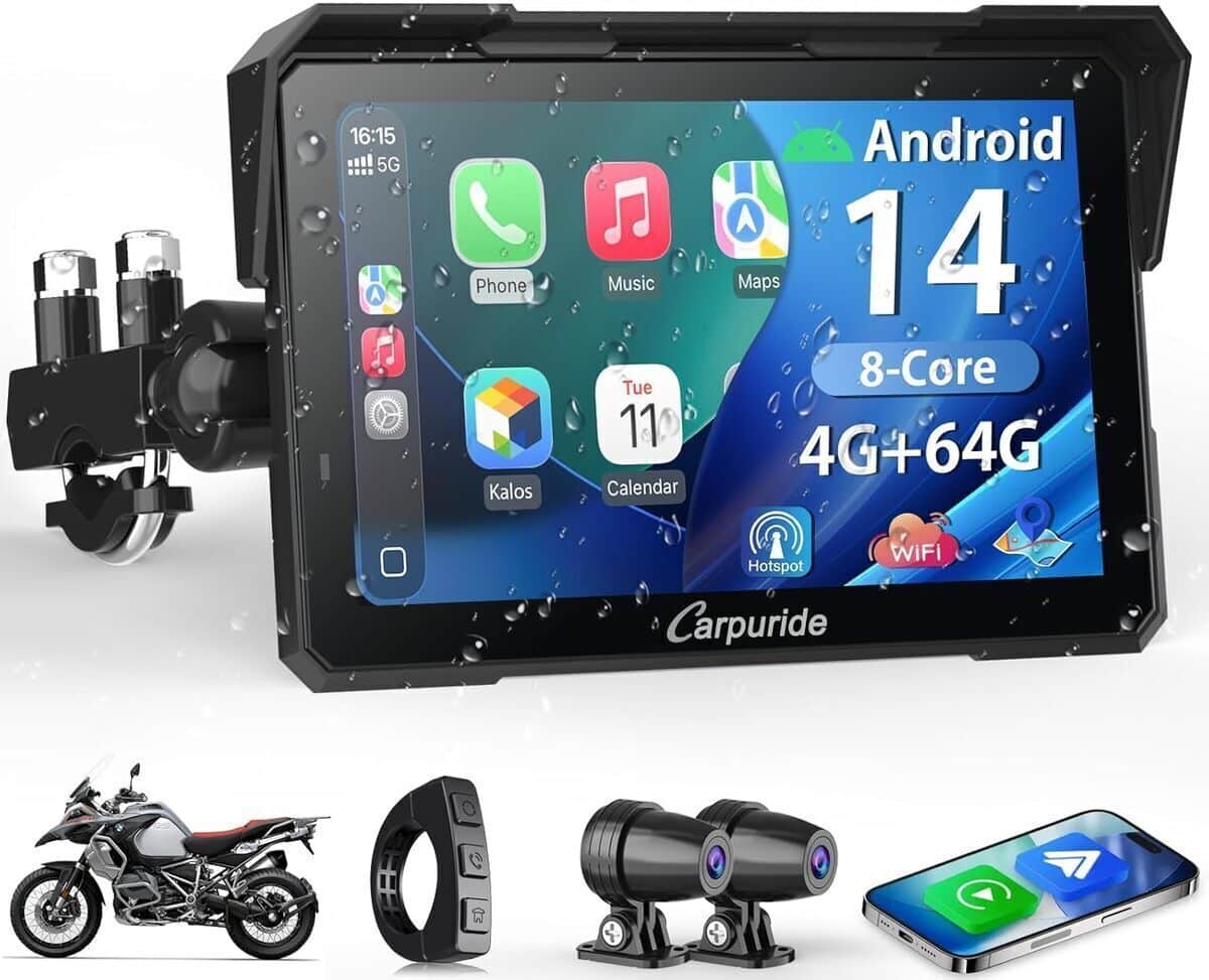 Test du Carpuride W702 Plus : écran moto étanche avec double caméra