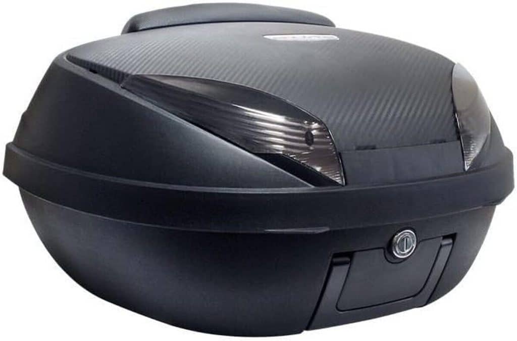 Test du top case KS52N2 : capacité 52L en noir et carbone