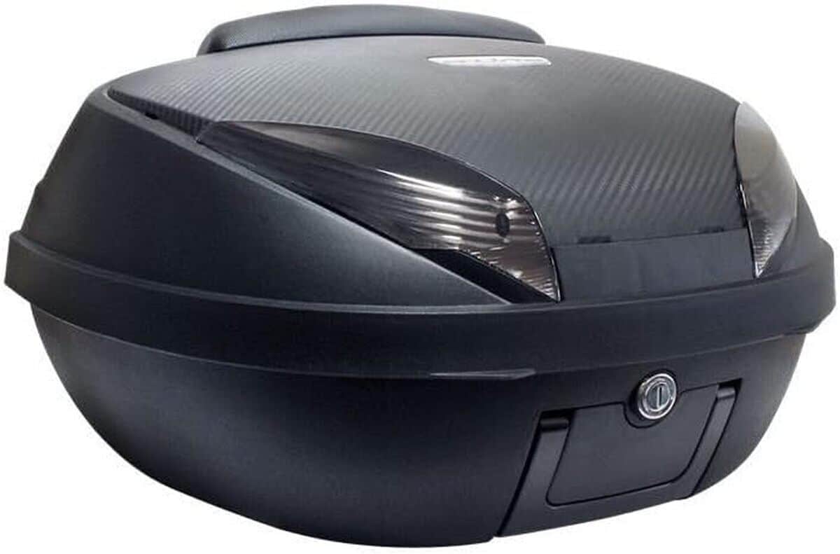 Test du top case KS52N2 : capacité 52L en noir et carbone
