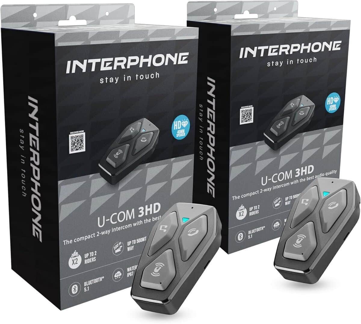 Test : interphone U-COM 3HD double, bluetooth 5.1 pour casque moto