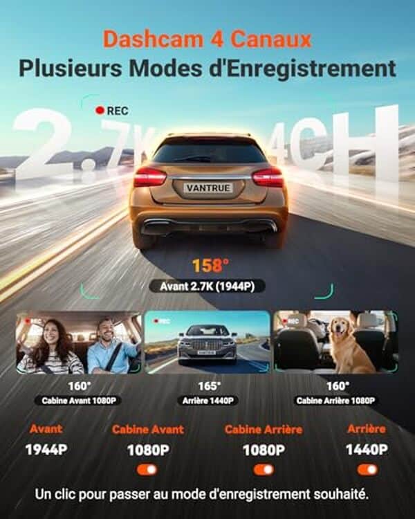 Découvrez notre test détaillé de la dashcam Vantrue N5S 4 canaux avec technologie 360° et wifi intégré. Performances, qualité vidéo et fonctionnalités avancées analysées.