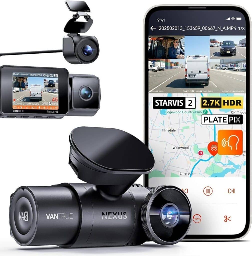 Test de la dashcam Vantrue N4S triple caméra 360° avec wifi et GPS