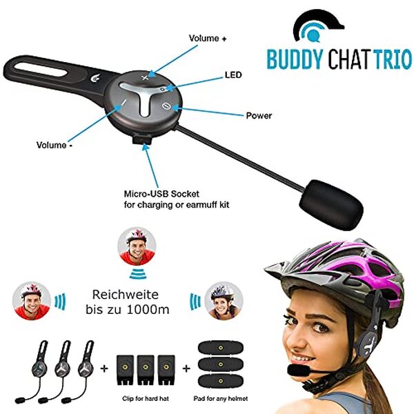 Découvrez notre test complet du buddyChat Trio, l'intercom Bluetooth avec portée 1 km et technologie de suppression de bruit. Performances, autonomie et prix.