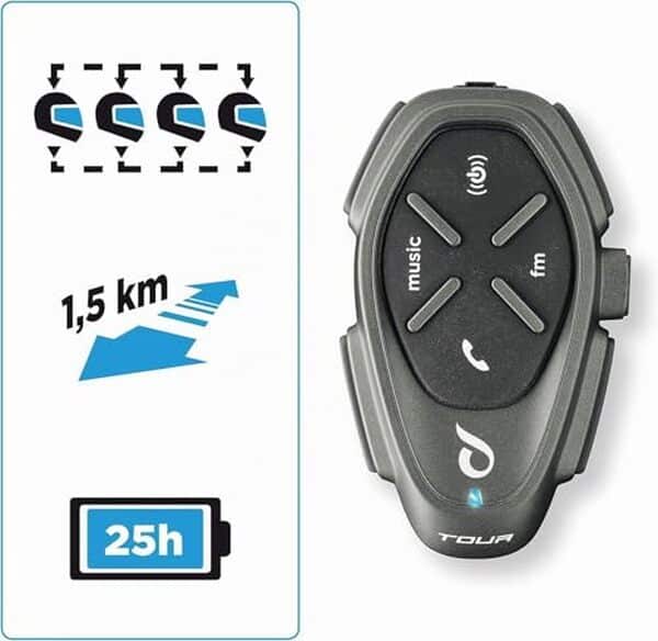 Découvrez le test complet de l'interphone Tour Dual, un système bluetooth pour moto offrant une portée de 1, 5 km. Avis, caractéristiques et performances du meilleur interphone moto.