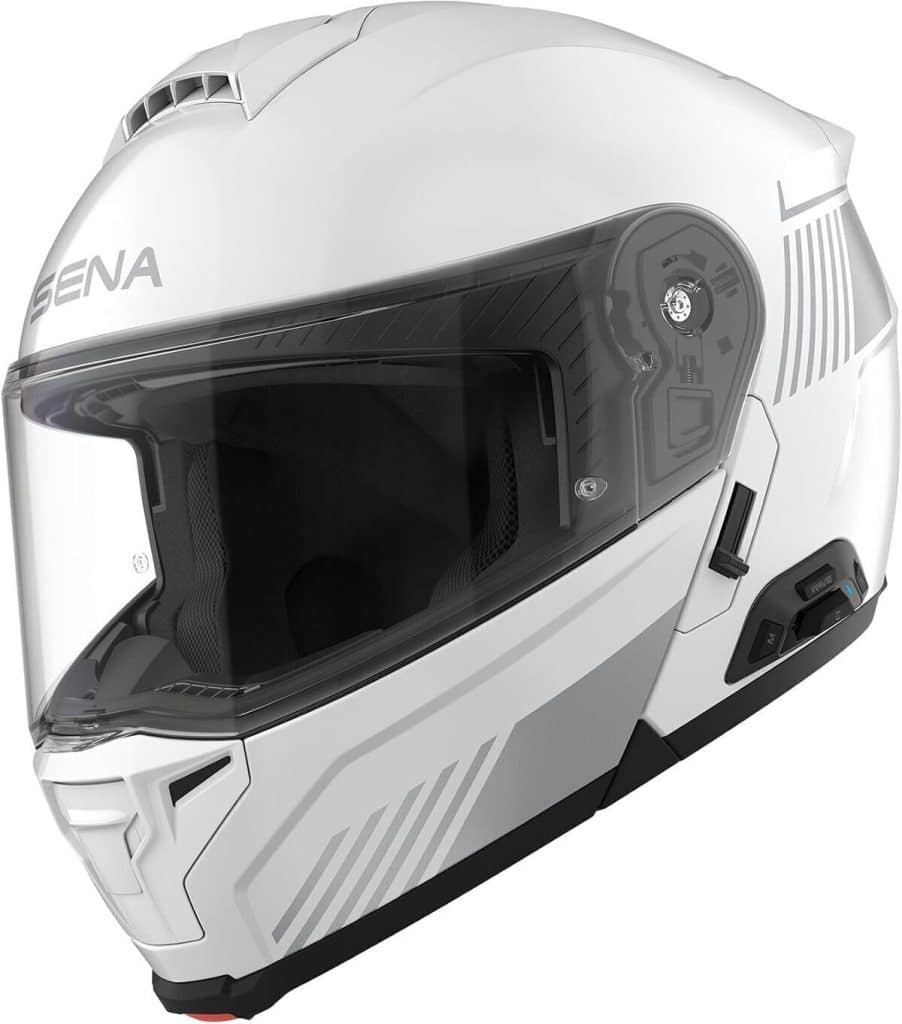 Test : casque moto Sena Specter intelligent XXL blanc brillant