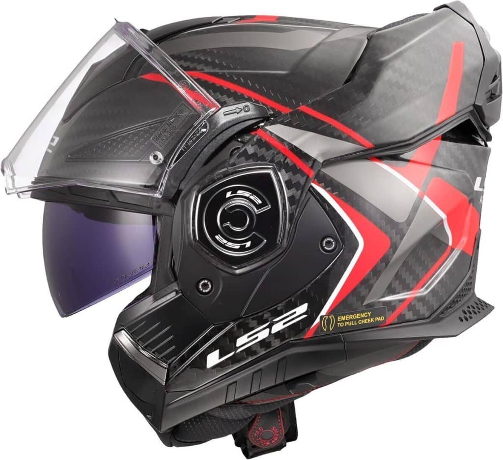 Test du casque modulable LS2 Advant X Carbon Future II rouge brillant XL : notre avis complet